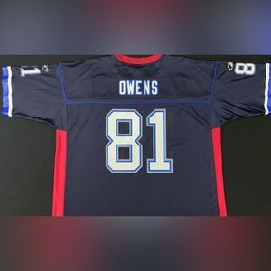 Vintage Reebok Terrell Owens Buffalo Bills #81 Navy Blue Home Jersey Men’s 2XL